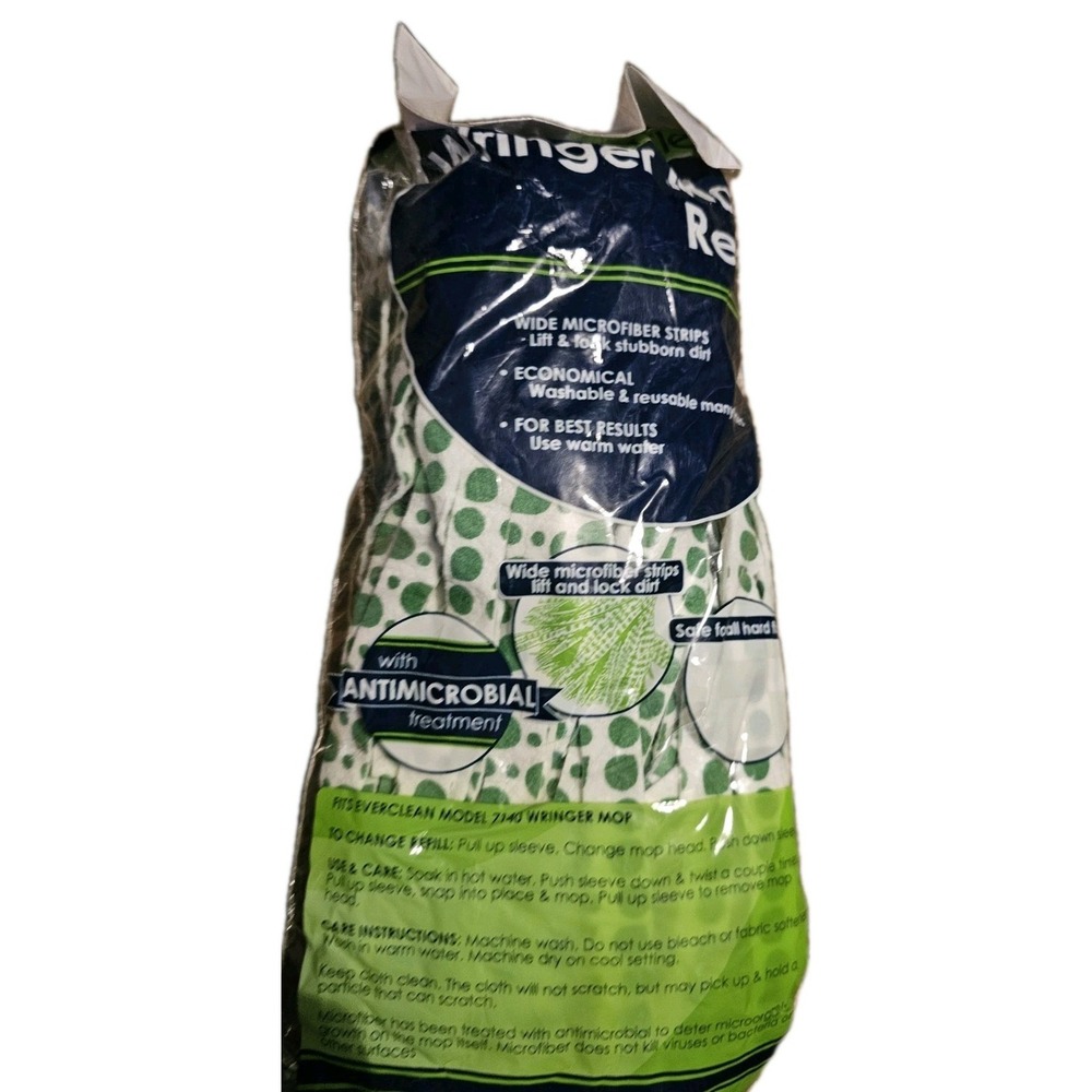 EverClean Wringer‎ Mop Refill Antimicrobial Machine Washable 7141